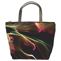 Glowing, Colorful  Abstract Lines Bucket Bags by FantasyWorld7