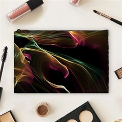 Glowing, Colorful  Abstract Lines Cosmetic Bag (large)  by FantasyWorld7