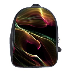 Glowing, Colorful  Abstract Lines School Bags(large) 