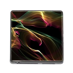 Glowing, Colorful  Abstract Lines Memory Card Reader (square)