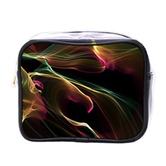 Glowing, Colorful  Abstract Lines Mini Toiletries Bags