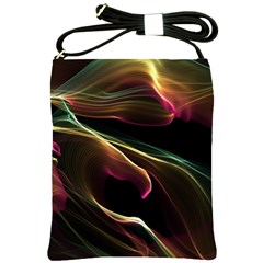 Glowing, Colorful  Abstract Lines Shoulder Sling Bags by FantasyWorld7