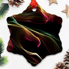 Glowing, Colorful  Abstract Lines Snowflake Ornament (2-side)