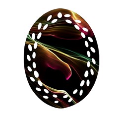 Glowing, Colorful  Abstract Lines Ornament (oval Filigree) 