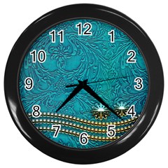 Wonderful Decorative Design With Floral Elements Wall Clocks (black)