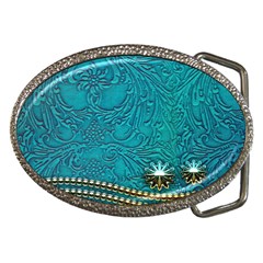 Wonderful Decorative Design With Floral Elements Belt Buckles