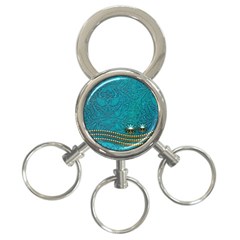 Wonderful Decorative Design With Floral Elements 3-ring Key Chains