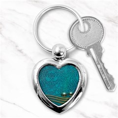 Wonderful Decorative Design With Floral Elements Key Chains (heart) 