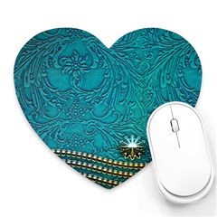 Wonderful Decorative Design With Floral Elements Heart Mousepads