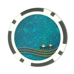 Wonderful Decorative Design With Floral Elements Poker Chip Card Guards