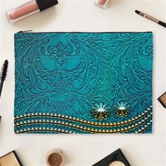 Wonderful Decorative Design With Floral Elements Cosmetic Bag (xl)