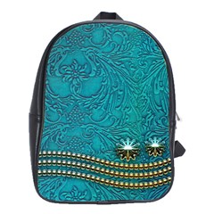 Wonderful Decorative Design With Floral Elements School Bags(large) 