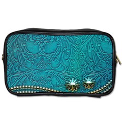 Wonderful Decorative Design With Floral Elements Toiletries Bags 2-side