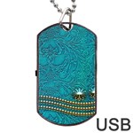 Wonderful Decorative Design With Floral Elements Dog Tag USB Flash (One Side) Front