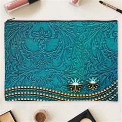 Wonderful Decorative Design With Floral Elements Cosmetic Bag (xxxl) 