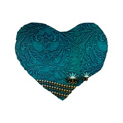 Wonderful Decorative Design With Floral Elements Standard 16  Premium Flano Heart Shape Cushions