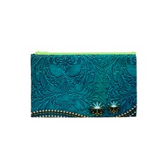 Wonderful Decorative Design With Floral Elements Cosmetic Bag (xs)