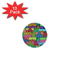 House 001 1  Mini Buttons (10 Pack) 