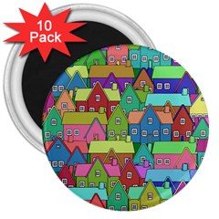 House 001 3  Magnets (10 Pack) 