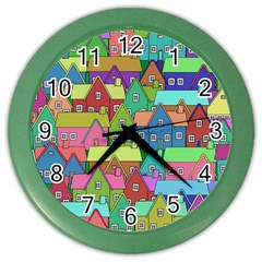 House 001 Color Wall Clocks