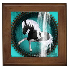 Beautiful Horse With Water Splash  Framed Tiles