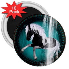 Beautiful Horse With Water Splash  3  Magnets (10 Pack) 