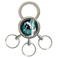 Beautiful Horse With Water Splash  3-ring Key Chains