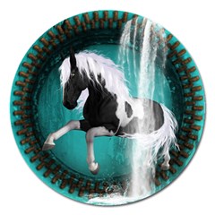 Beautiful Horse With Water Splash  Magnet 5  (round)