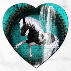 Beautiful Horse With Water Splash  Jigsaw Puzzle (heart)