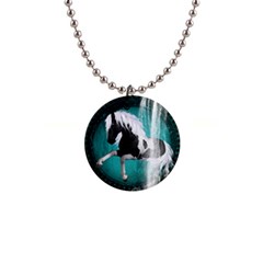 Beautiful Horse With Water Splash  Button Necklaces