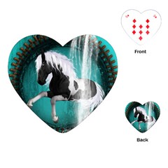 Beautiful Horse With Water Splash  Playing Cards (heart)  by FantasyWorld7