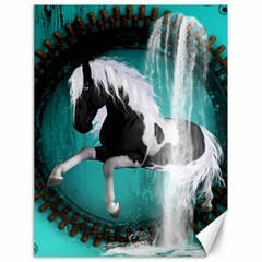 Beautiful Horse With Water Splash  Canvas 18  X 24   by FantasyWorld7