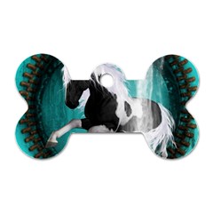 Beautiful Horse With Water Splash  Dog Tag Bone (one Side)