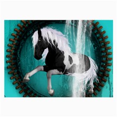 Beautiful Horse With Water Splash  Large Glasses Cloth by FantasyWorld7