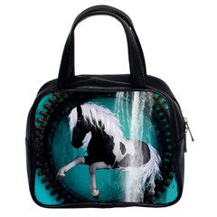 Beautiful Horse With Water Splash  Classic Handbags (2 Sides) by FantasyWorld7