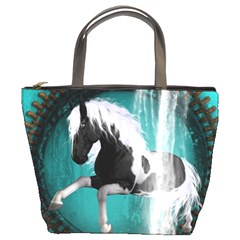 Beautiful Horse With Water Splash  Bucket Bags by FantasyWorld7