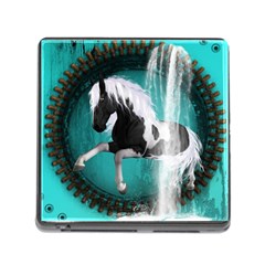 Beautiful Horse With Water Splash  Memory Card Reader (square) by FantasyWorld7