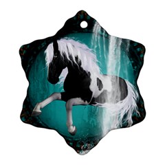 Beautiful Horse With Water Splash  Snowflake Ornament (2-side)