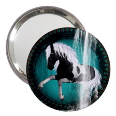 Beautiful Horse With Water Splash  3  Handbag Mirrors