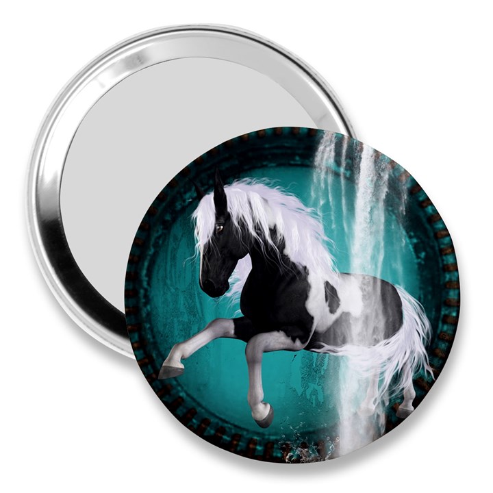 Beautiful Horse With Water Splash  3  Handbag Mirrors