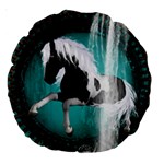 Beautiful Horse With Water Splash  Large 18  Premium Round Cushions Front