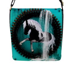 Beautiful Horse With Water Splash  Flap Messenger Bag (l) 