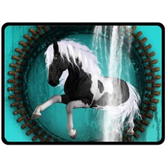 Beautiful Horse With Water Splash  Double Sided Fleece Blanket (large) 