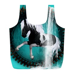 Beautiful Horse With Water Splash  Full Print Recycle Bags (l) 