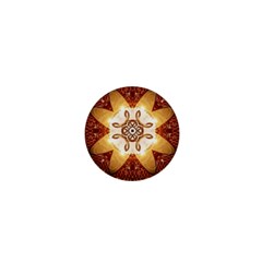 Elegant, Decorative Kaleidoskop In Gold And Red 1  Mini Magnets by FantasyWorld7