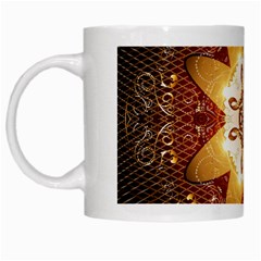 Elegant, Decorative Kaleidoskop In Gold And Red White Mugs by FantasyWorld7