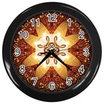 Elegant, Decorative Kaleidoskop In Gold And Red Wall Clocks (Black) Front