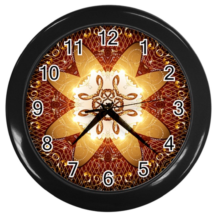 Elegant, Decorative Kaleidoskop In Gold And Red Wall Clocks (Black)