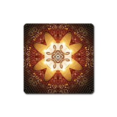 Elegant, Decorative Kaleidoskop In Gold And Red Square Magnet