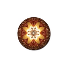 Elegant, Decorative Kaleidoskop In Gold And Red Golf Ball Marker (4 Pack) by FantasyWorld7